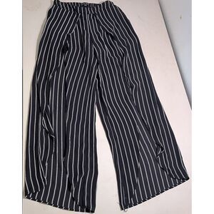 Love Tree Maxi Skirt With Shorts Under, Flowy Small Stretchy Waist Black Striped